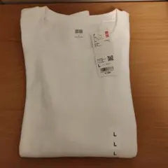 未使用タグ付きUNIQLO スムースストレッチコットンクルーネックTL ホワイト