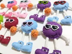 【完成品】ハンドメイド バスケットボール フェルトお守り 部活お守り 8個