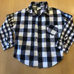 ミッキーマウス チェック柄 長袖シャツ
