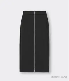 GU フロントジップナローロングスカート ブラック