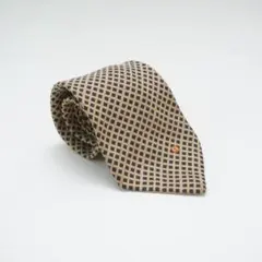 美品 ダンヒル ネクタイ 総柄 シルク100% マルチカラー ベージュ@LG13