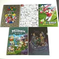 【非売品】スーパーマリオ3枚・鬼滅の刃ヒノカミ血風譚ミートピア　クリアーファイル