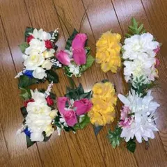 多色合成花ヘアアクセサリー まとめ売り８個