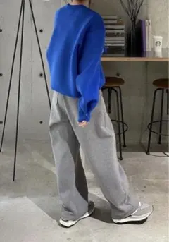 美品★FASHIRU スウェットプルオーバー Blue