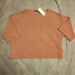 UNIQLO　ユニクロ　ドレープブラウス七分袖　ブラウンMサイズ