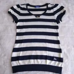 ★美品★【BURBERRY 】 BLUE LABELボーダーパフスリーブトップス
