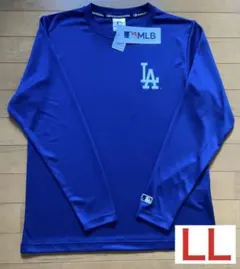 新品　MLB ドジャース　ロンT 　メンズ　メッシュ　長袖　LL ブルー