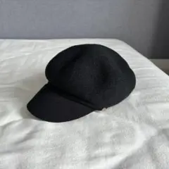 ポルカドット ブラック ニットベレーキャスケット 帽子 レディース