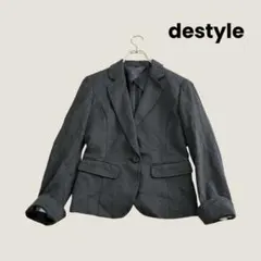 destyle 日本製 テーラードジャケット 42 XL グレー 通勤 春秋