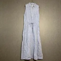 FREAK'S STORE ノースリーブシャツワンピース 麻100% ロング丈