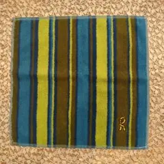 Roberta di Camerinoタオルハンカチ ストライプ柄 刺繍入り