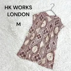 【エイチケーワークスロンドン】M ノースリーブカットソー　エスニック柄　総柄