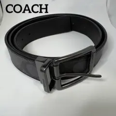 COACH コーチ CQ006 シグネチャー ベルト メンズ リバーシブル 黒
