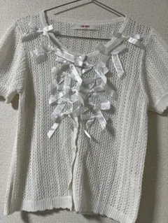 PINK HOUSE リボンモチーフいっぱいカーディガン