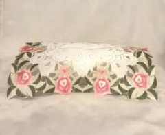 花柄 刺繍 レース ティッシュボックス ティッシュカバー