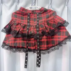 パンク系 チェック柄スカート