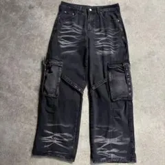 【 USED加工 】ボンテージパンツ パンク系 ロック系　ポケット Sサイズ