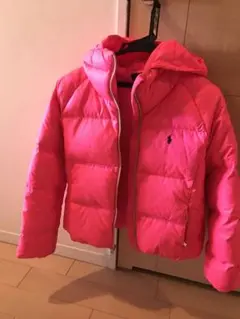 ポロ・ラルフ・ローレン フード付きピンクダウンジャケット　キッズサイズXL