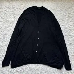 パドカレ　カシミヤキャメル混カーディガン　Aライン　ゆったり　黒　ブラックのサムネイル