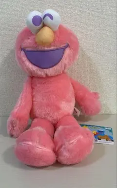 セサミストリート カラフルエルモ BIGぬいぐるみ　ピンク