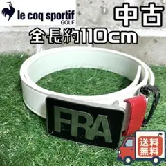 未使用タグ付き】 CPG GOLF 立体ロゴ レザーベルト ホワイトライン
