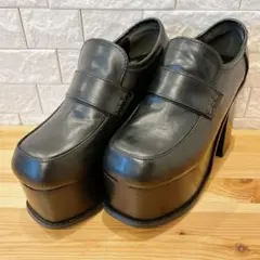 EMODA ボリュームウッドローファー 極厚底 チャンキーヒール ブラック