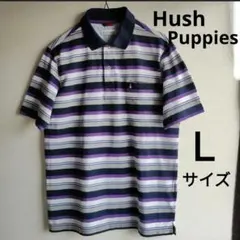 Hush Puppiesハッシュパピー　半袖　ボーダー　ポロシャツ　メンズ　Ｌのサムネイル