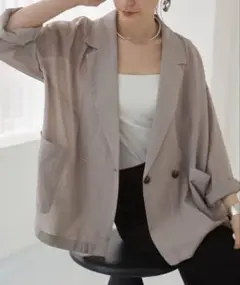 ANGIE シアージャケット　ライトグレー