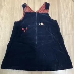 familiar ワンピース　ジャンバースカート 紺 90cm