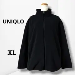 【ユニクロ】フリースフルジップジャケット 防寒 万能 ブラック アウトドア XL
