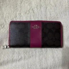 COACH 長財布 ブラック/ピンク