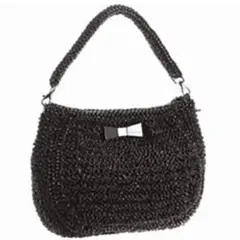 アンテプリマ　ショルダーバッグ　黒　リボン