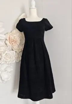 【美品】Sybilla シビラ 立体生地 フレアワンピース ブラック M 日本製