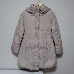 ベージュ キルティング ダウンジャケット