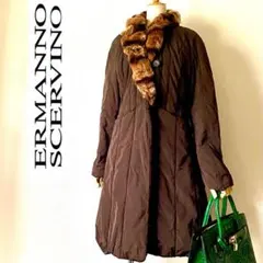 極美品✨◆Ermanno Scervino◆30万 伊レッキス中綿コートブラウン