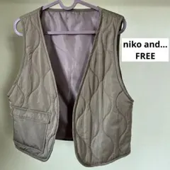 レディースキルティングベスト カーキniko and... FREEサイズ