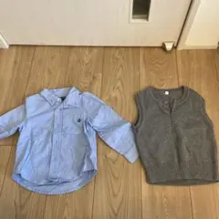 キッズ用、ブラウス、ベストセット