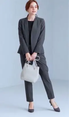 美品　green label relaxing ノーカラージャケット　グレー