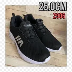 25.0cm★新品メンズスニーカー☆ スリッポン メッシュ エアー black