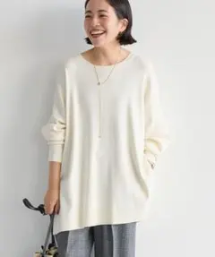 AMERICAN HOLIC バイパチロングニットプルオーバー　アイボリー