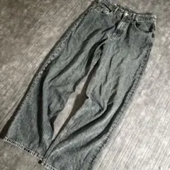 ZARA ルーズフィット デニム ワイドストレート フェード y2K メンズ M