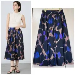 23SS♡ANAYI アナイ ビッグフラワータックスカート 38 総柄のサムネイル