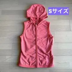 【UNIQLO】フード付きピンクジップアップフリース S