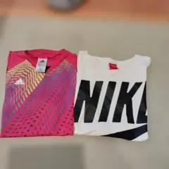 adidasピンク半袖TシャツMとNIKE半袖TシャツM