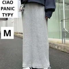 チャオパニック M グレー -3キロみえ すっきり シルエット リブスカート