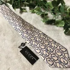 未使用タグ付　GUCCI グッチ　ネクタイ　ホースビット柄　イタリア製　高級