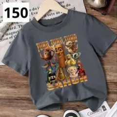 Tシャツ 150サイズ 100%コットン キャラクター グレー
