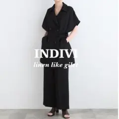 【美品】INDIVI 大きいサイズ リネンライクジレ 定価2.4万 2024のサムネイル