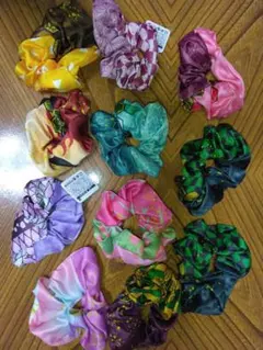 鬼滅の刃 多色サテンシュシュ・リボン・ヘアクリップセット