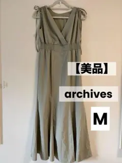 【美品】 archives ノースリーブ ロングワンピース マーメイド Mリボン